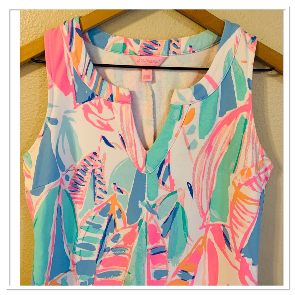 Lilly Pulitzer Estrada Out to Sea Flat French Terry Shift Dress Pink Size XS - Picture 6 of 13